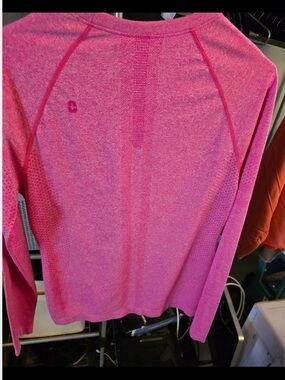 Figs Shocking Pink Salta Seamless Long Sleeve Top Large